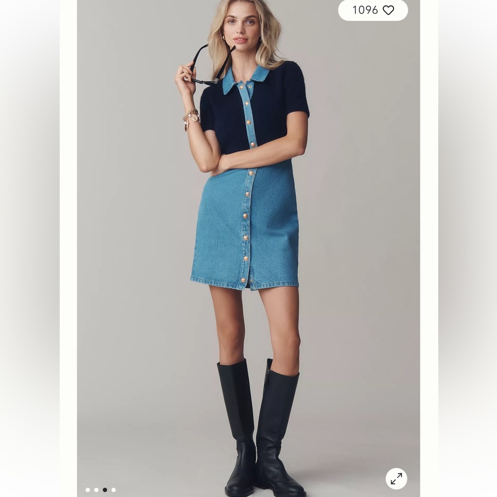 Anthropologie Pilcro Denim Sweater Shirt Dress XL
NWT